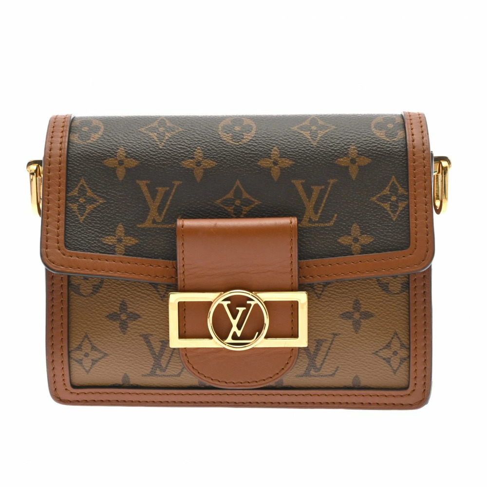 LOUIS VUITTON Monogram Reverse Dauphine Brown Canvas Shoulder Bag